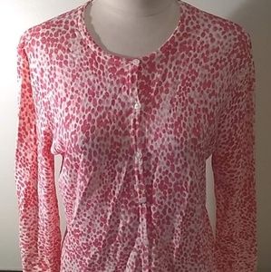 ❤️ Last Chance ❤️Talbot's Pink And White Cardigan